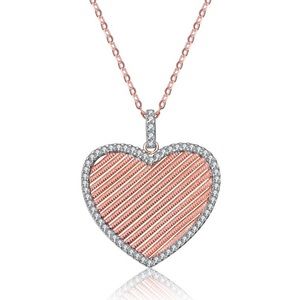 Genevieve Jewelry Rose Gold Heart Necklace